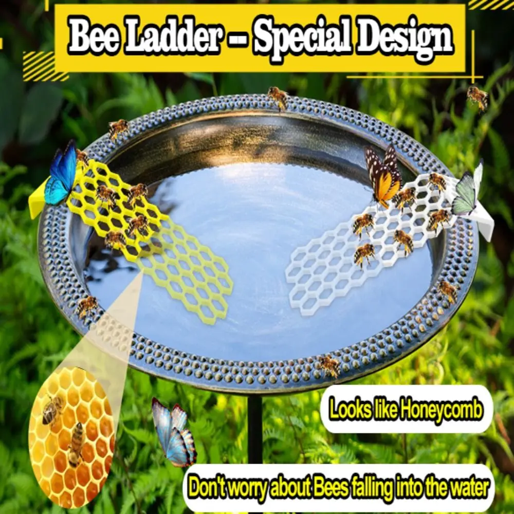 Thirsty Pollinators Floating Bee Ladder Plastic Yellow Butterfly Water Stations White Floating Bee Island for Garden