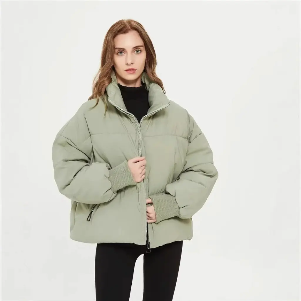 

Winter Women's Cotton-Padded Jacket European American Style Vertical Collar Multi-Color Elegant Long-Sleeved Commuter Bread Suit