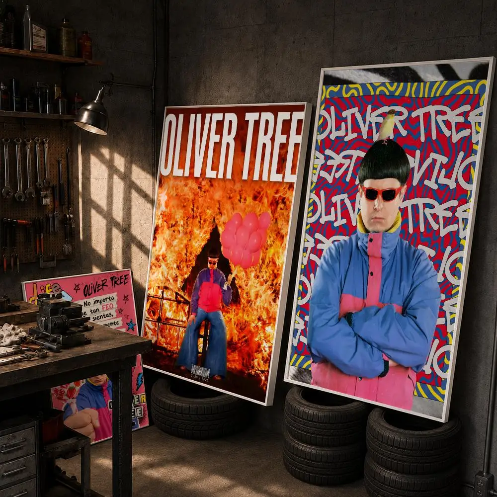 Indie Pop Rap Singer O-Oliver Tree Poster HD Wall Art Home Decor Waterproof Print Bedroom Garage Party Gift