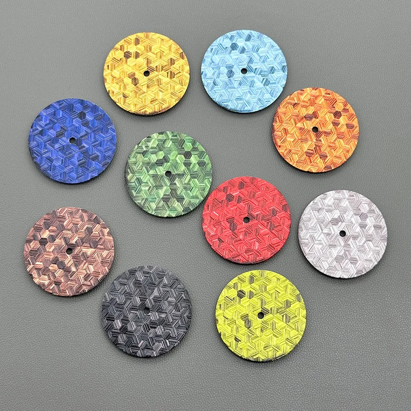 NH35 Watch Dial Braided pattern Dial Fit for NH35 NH36 4R35 4R36 7S Movement 3.0/3.8 Oclock SKX007 Watch Dial Replace Parts