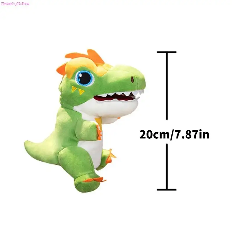 D0JC Dinosaur Plush Toy Green Hand Puppet voor creatief rollenspel zacht knuffels Childrens Educational Pretend Game