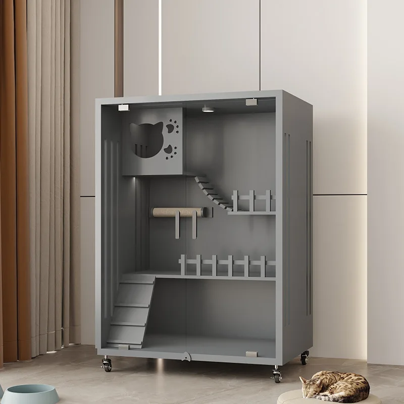 Cat cage cat villa second and third floors cat cabinet cat cage villa cat nest cat house household large space wooden cat house