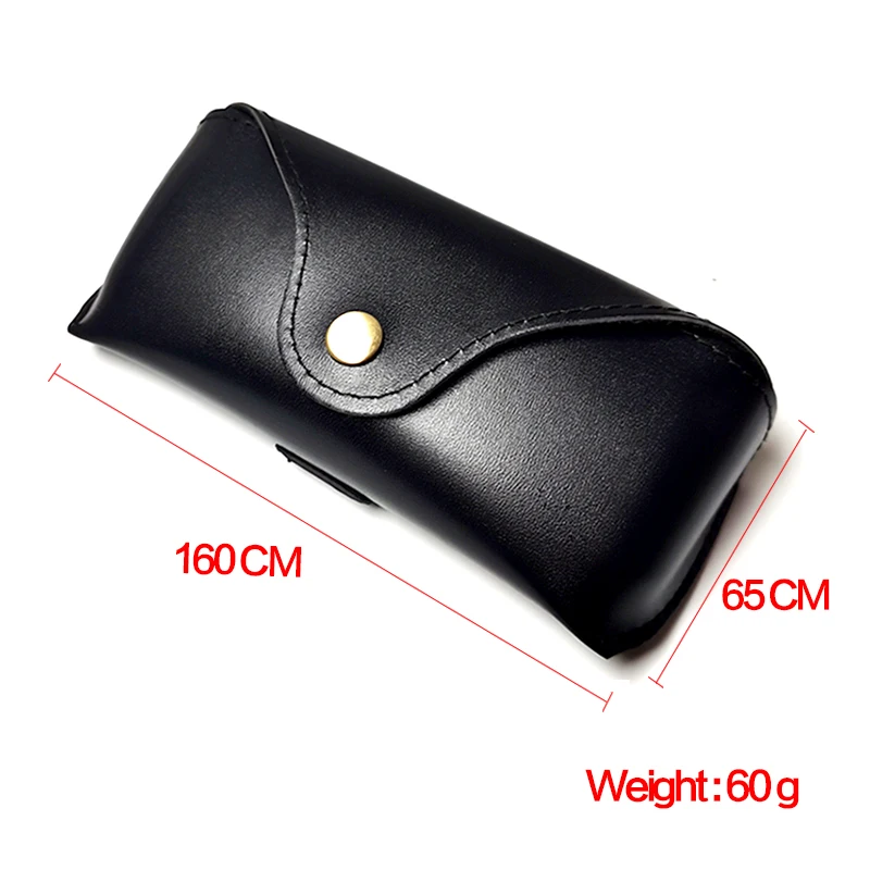 Portable Waist PU Leather Eye Glasses Sunglasses Box Case Black Cover Folding Sunglasses Case Wearing on Belt Cases 160*65*45mm