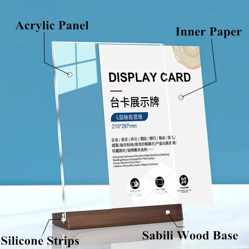A6 10x15cm Double Sided Acrylic Sign Holder Display Stand Price Label Table Menu Flyer Paper Holder Photo Picture Poster Frame