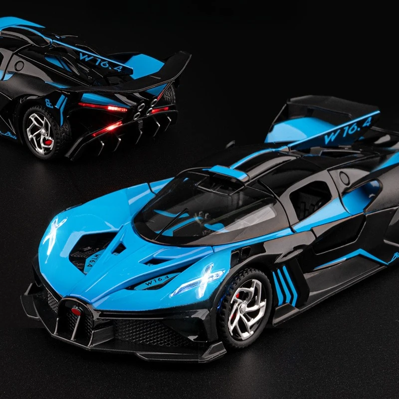 1:32 Bolide W16 Supercar محاكاة عالية دييكاست سبيكة معدنية نموذج سيارة ضوء الصوت التراجع جمع الاطفال لعبة الهدايا