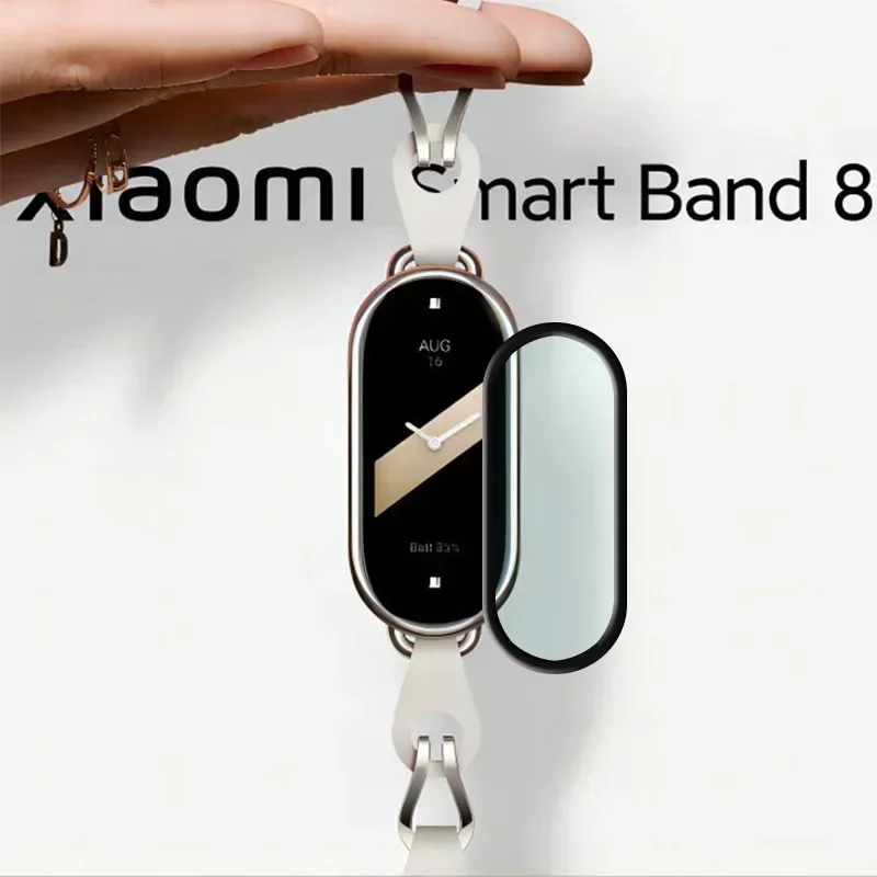 1-2PCS 9D Protective Film For Xiaomi Mi Band 9 8 Full Cover Screen Protector on Mi Band 8 Miband 7 6 5 Mi Band 9 Films Not Glass