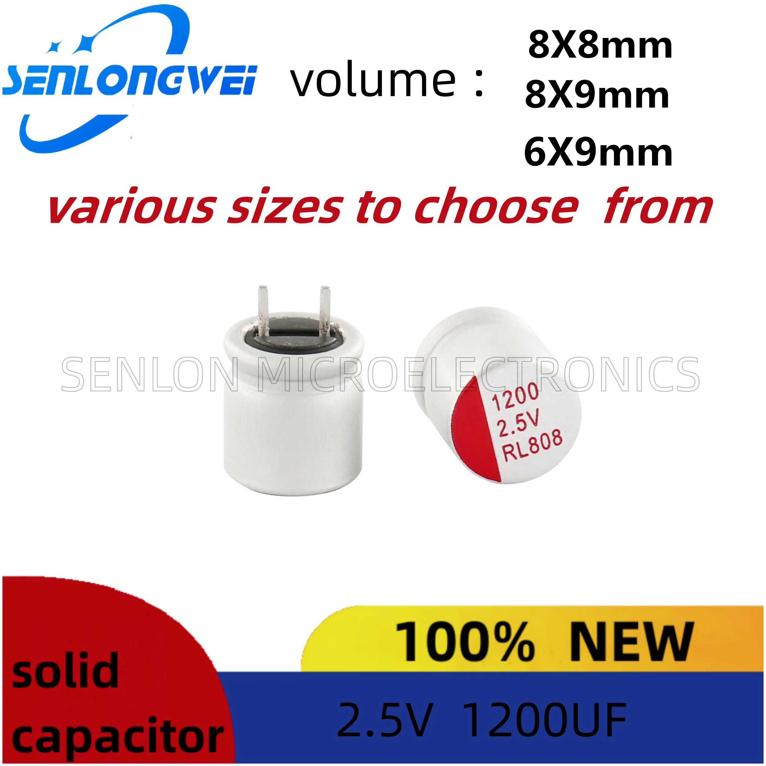 10PCS New 2.5V 1200 uf capacitor Motherboard Graphics Card Solid Capacitor Solid Electrolytic Capacitor Super Low ESR