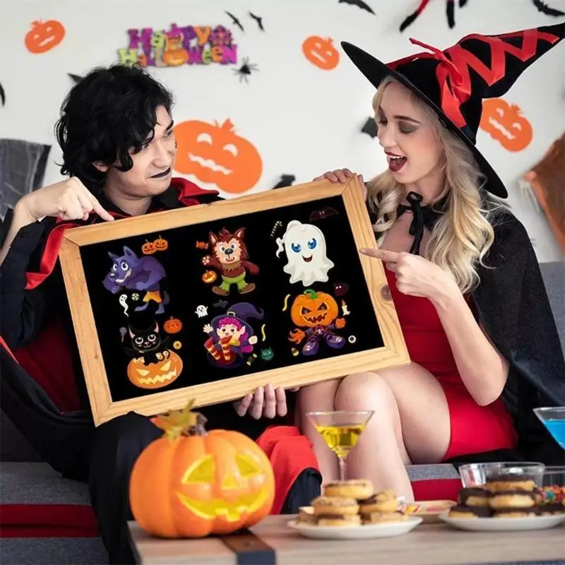 R53C 8/16/24/32x Pumpkins Stickers Halloween Stickers Halloween Window Stickers Self-Adhesive Stickers Decorative Stickers