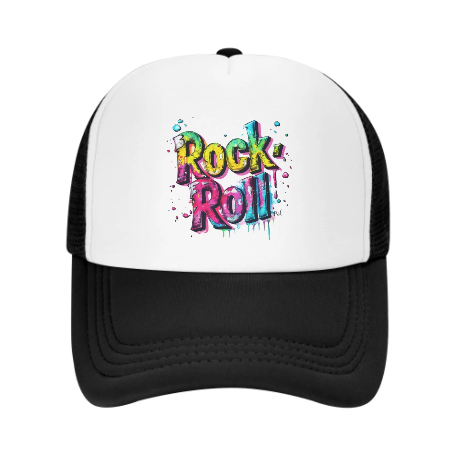 Rock'n Roll Baseball Caps Adjustable Sun Hat for Men Women Casual Trucker Hats for Fishing Outdoor Activities Dad Gifts