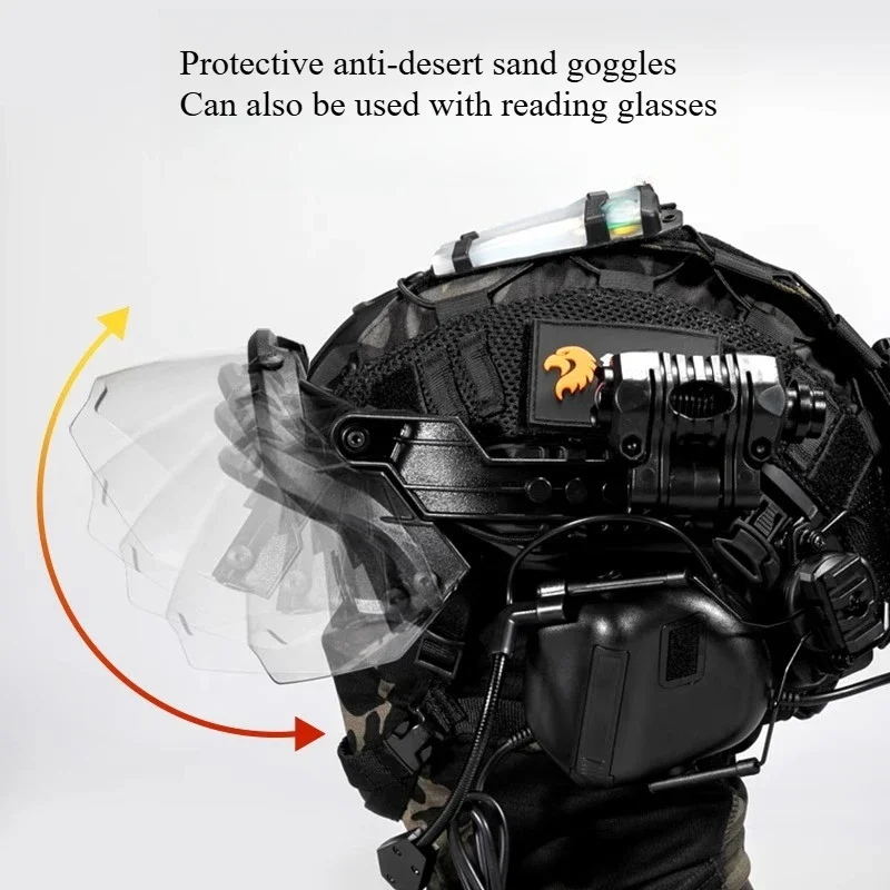 FAST Tactical Helmet Flip-up Visor Kit for Engineering Protection, Action Version, COS Training Protective Helmet