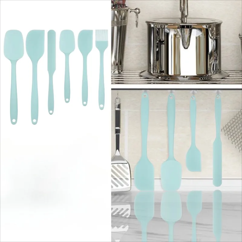6 stücke Silikon Spatel Set Lebensmittel qualität Antihaft hitze beständige Spatel Turner Creme Schaber zum Kochen Mischen Backwerk zeuge