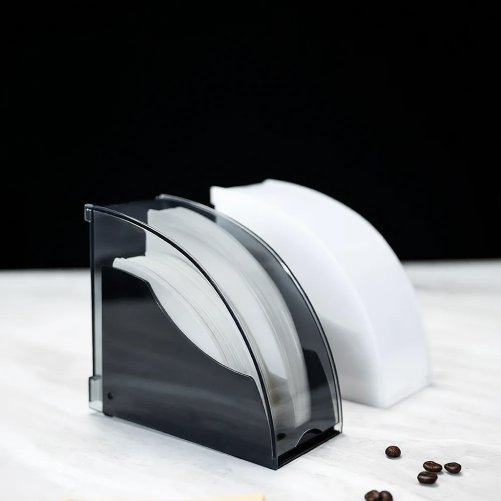 Coffee Filter Dispenser Box Acrylic V60 Paper Storage Container Moisture Proof Organizer For Home Cafe Bar Desktop