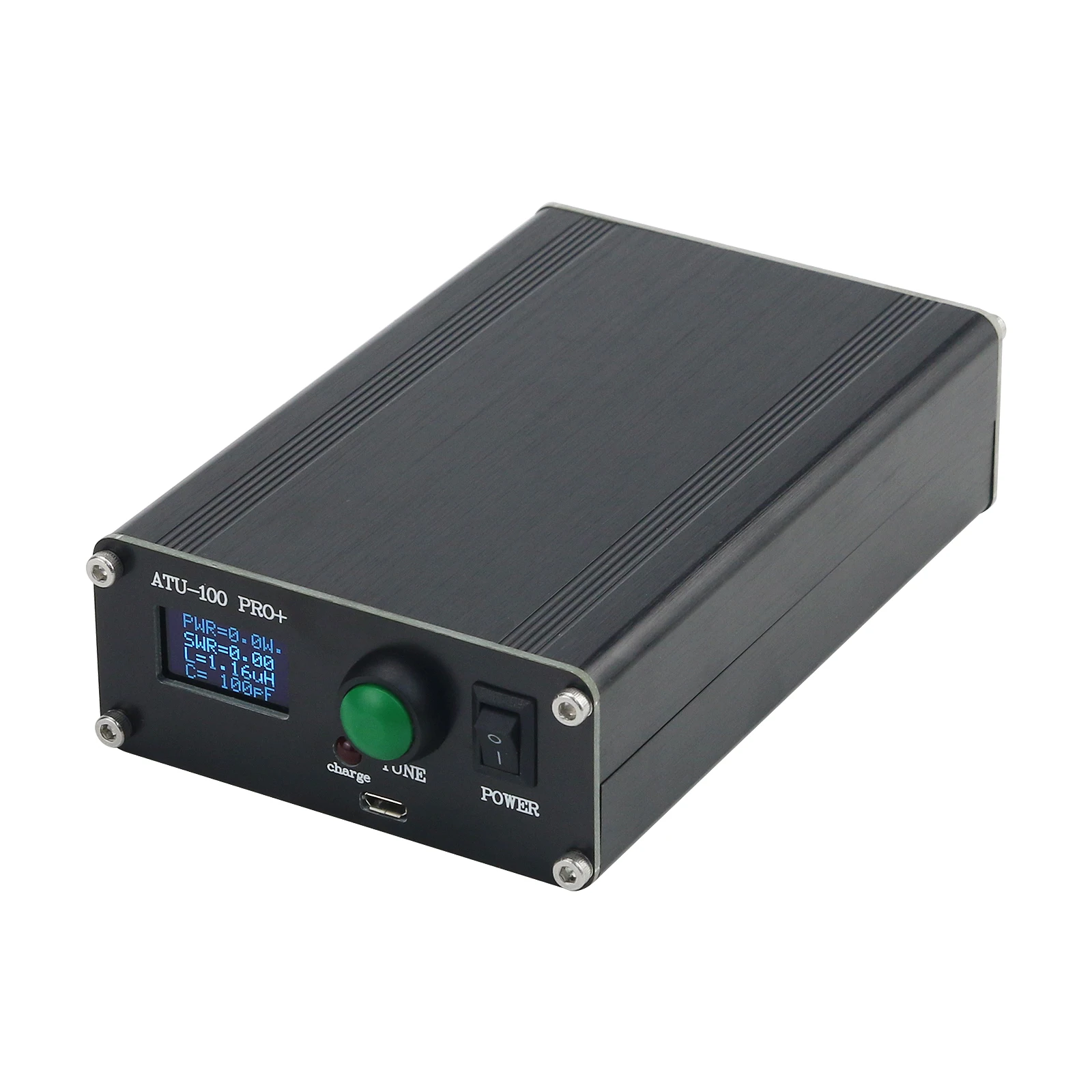 ATU100 PRO+ 100W 1.8-50MHz Automatic Antenna Tuner with 0.96-Inch OLED Display with Shell