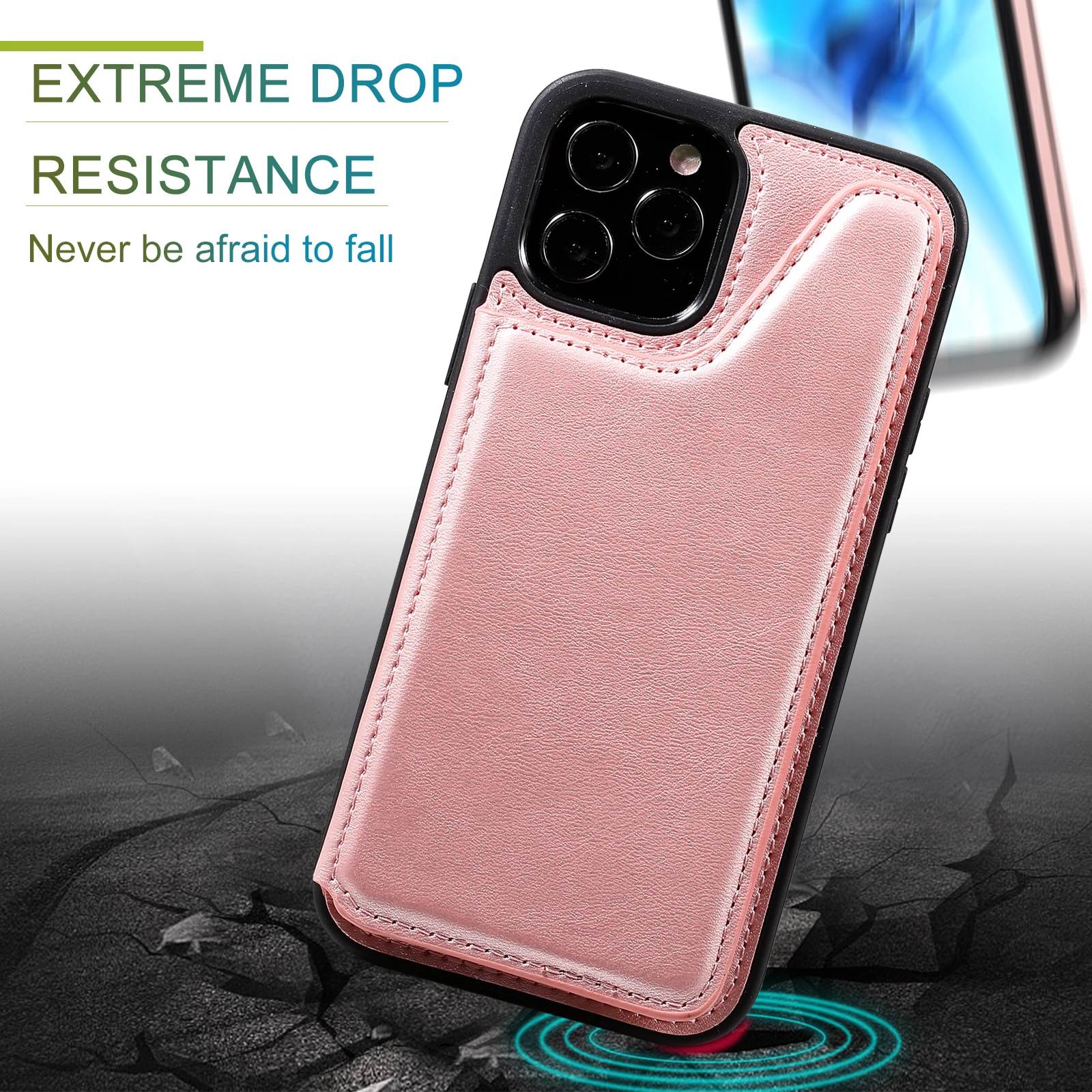 

YIKAYU Mobile Leather Pocket Cover Skin Stand Card Holder Wallet Phone Case For iPhone X XS XR 11 12 13 14 15 Plus 16 Pro Max