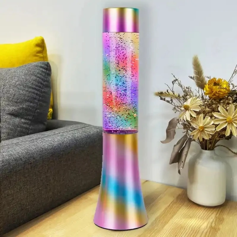 1pc LED Sequins Color Changing Novelty Design 13 inch glitter Lava Lamp，Holiday Party LED Night Lights