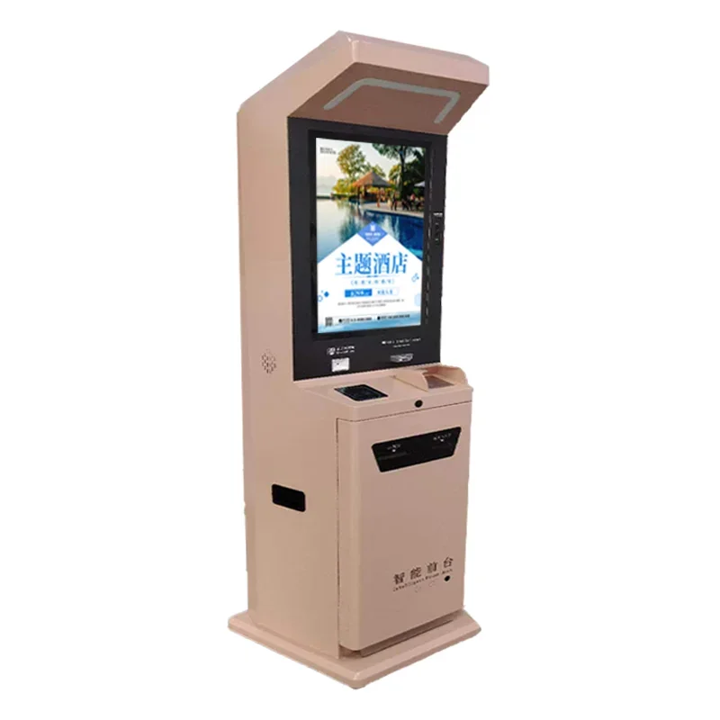 Self Payment Kiosk Check-in Check-out Scan Reader Self Service Touch Screen Kiosk Printing Kiosk with Camera for Hotel