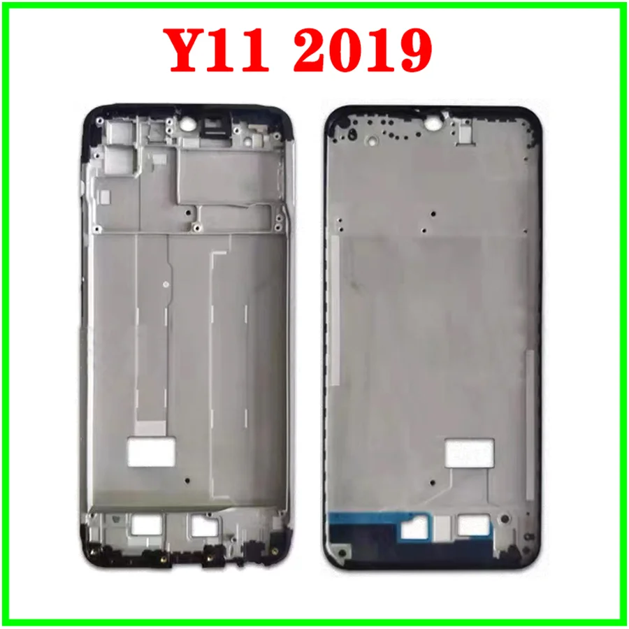 Middle Frame Bezel For Vivo Y11 (2019) Back Battery Cover Door Housing Case Rear Glass with Main Camera Glass Out Button