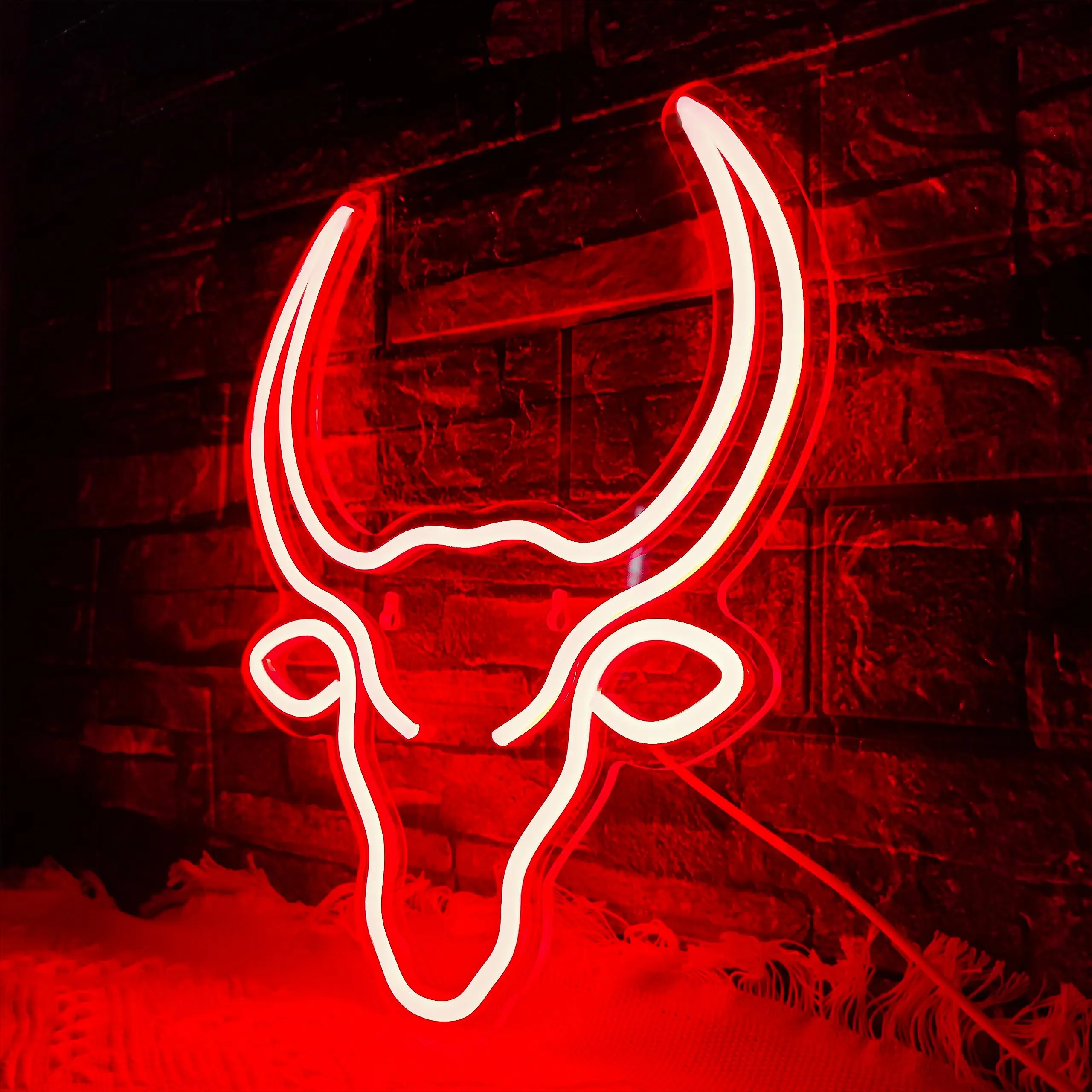 Bull Skull Neon Sign,Bull Cow Skull Head Led Neon Signs for Wall Decor,  Man Cave Bar Pub Beer Gift Bedroom Office Home Party