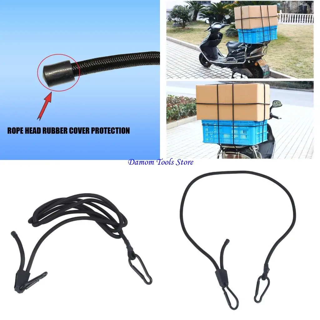 57BE Black Latex Fastening Cord for Household and Shelf Organization Rubber Tensioner