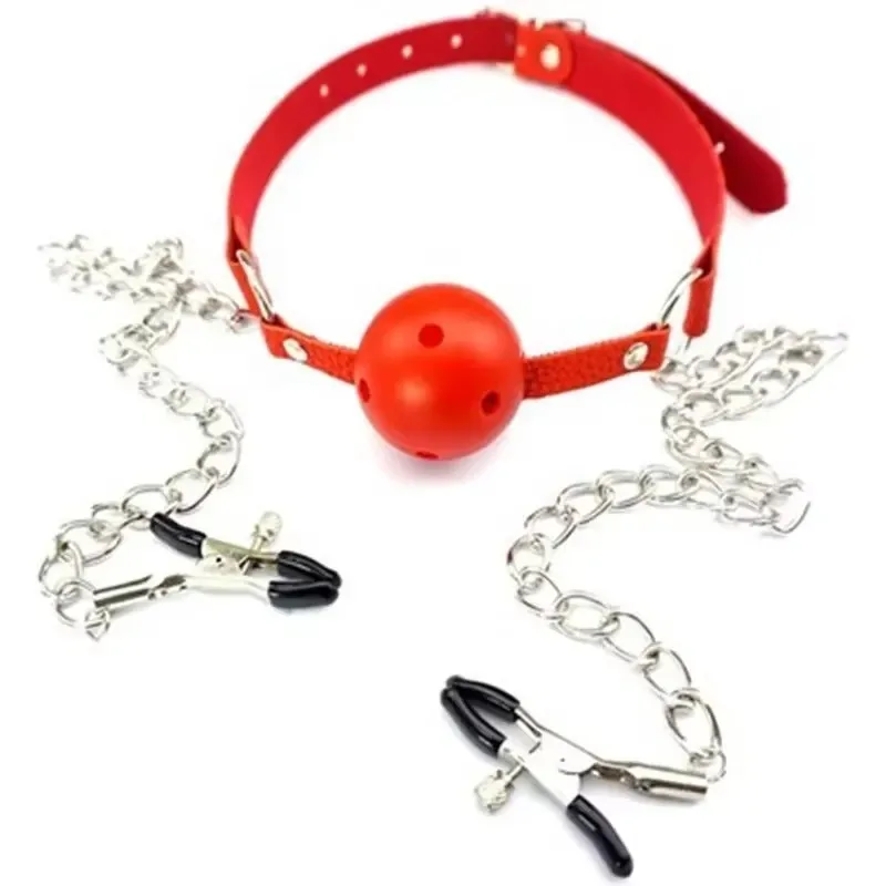 Nipple Clamps BDSM Bondage Set for Women Fetish Restraints Exotic Sex Toys for Enhanced Sensation Ball Gag Exotic Accessories