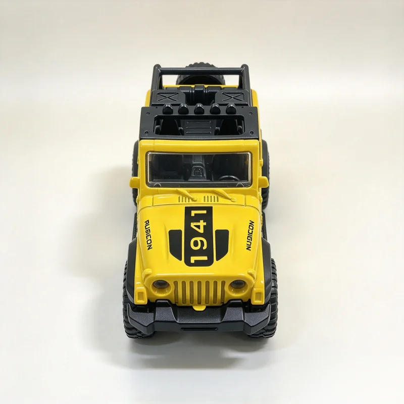1/39 scale yellow off-road alloy vehicle model, a realistic desktop display ornament suitable for home and office decoration.
