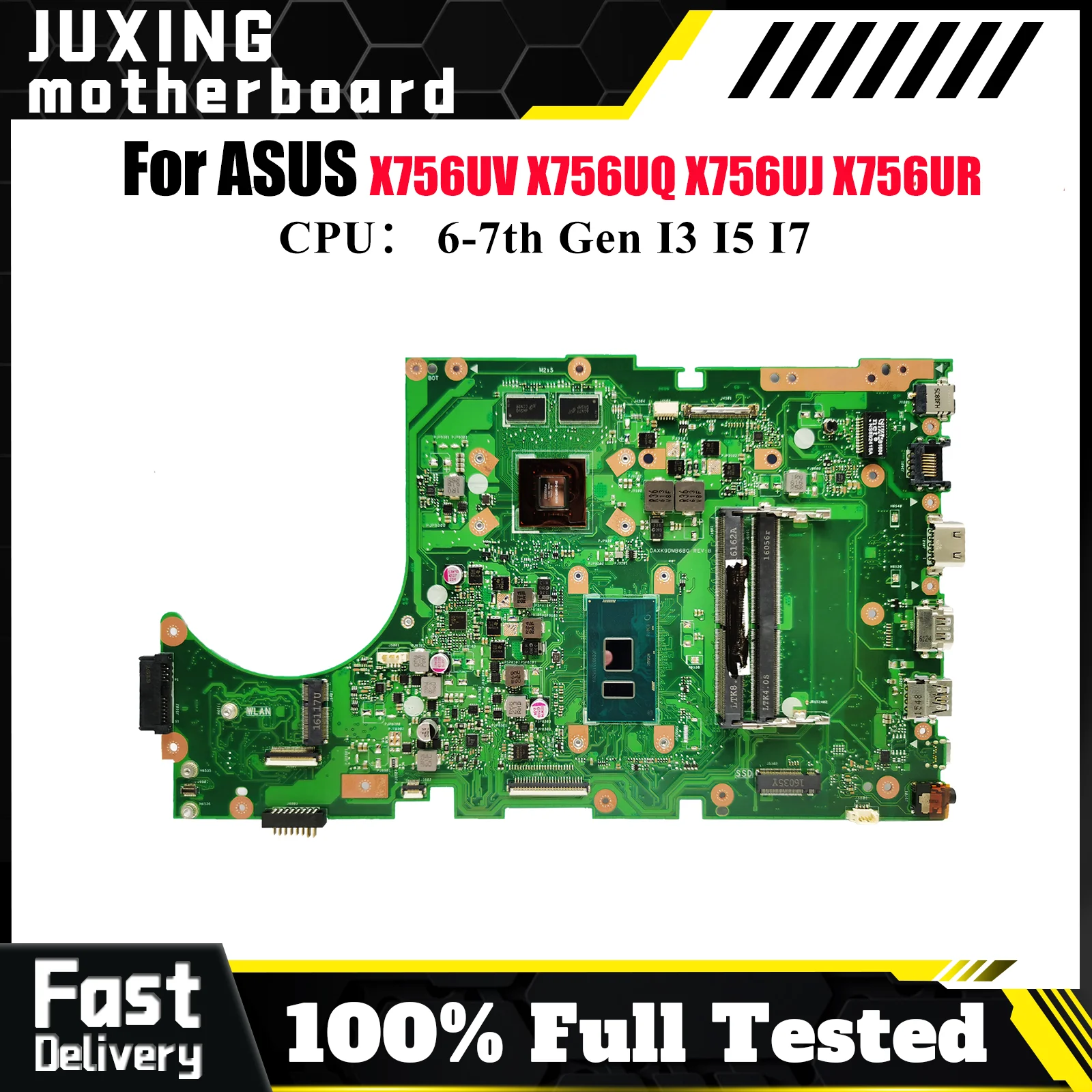 

X756UV Материнская плата для ноутбука ASUS X756UR X756UJ A756U X756UXM X756UQ X756UAK X756U X756UX X756UA X756UQK Материнская плата I3 I5 I7 CPU
