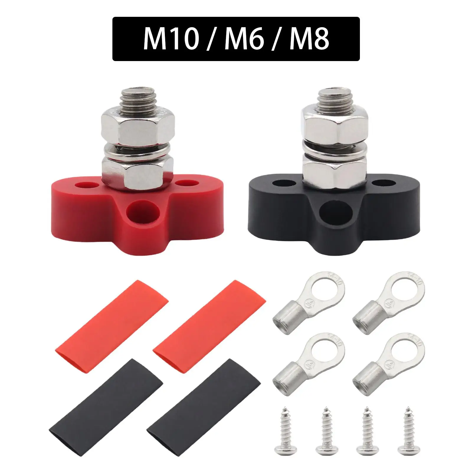 

Single Stud Power and Ground Junction Block, battery Distribution Terminal Block Kits for Boat