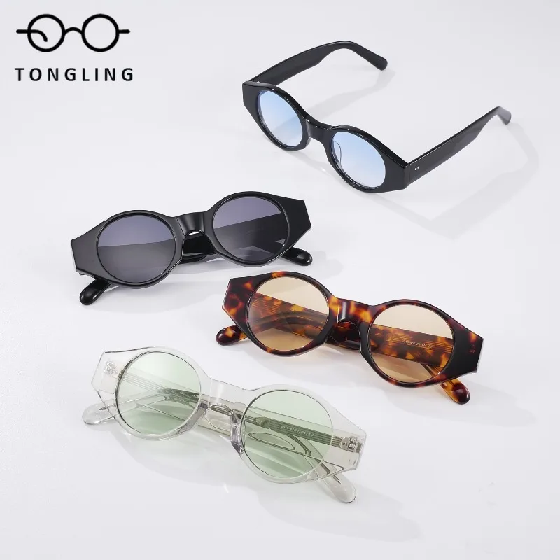 2025 New High-End Acetate Women Individual Fashion Square Frame Retro Trend Handcrafted Luxurious Design Personalized Sunglasses