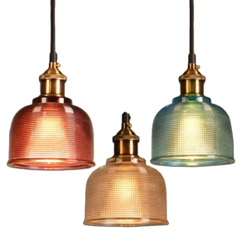 Crystal glass candy color lampshade single-head chandelier, suitable for high-quality and high-quality materials in restaurants