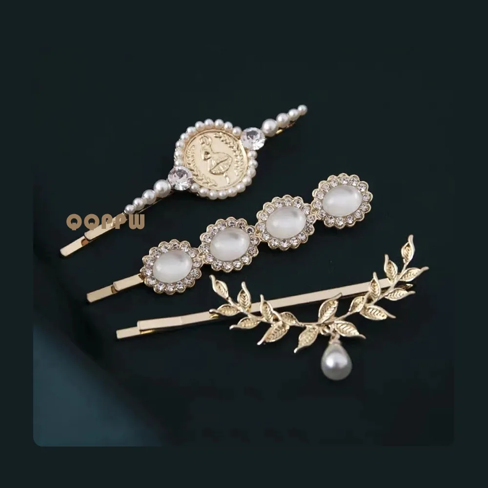 

Pearl Crystal Acrylic Hair Clips Set for Women Retro Geometric Barrettes Hairpin Girl Hair Accessories Fashion Jewelry Hairpin