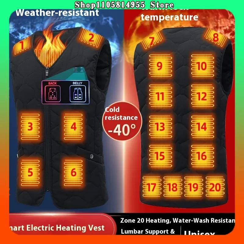 New Intelligent Charging Heating Vest Electric Vest Down Jacket Cotton Jacket Heating Clothes Heating Cotton Jacket Cycling