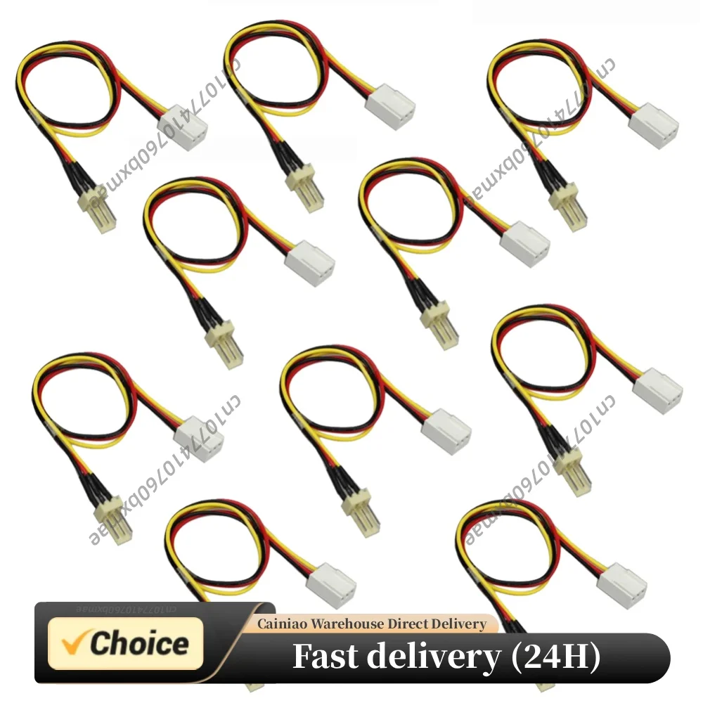10pcs/20pcs 12V 3-Pin Male to 3-pin Female PC Fan Power Extension Lengthen Cable Fan Resistor Cable