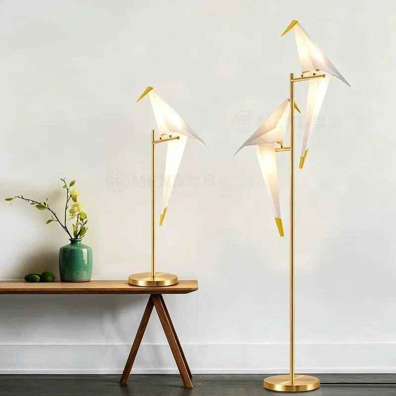 Creative Art Thousand Paper Crane Bird Floor Lamp Light Luxury Warm Homestay Style For Living Room Bedroom Sofa Simple Design
