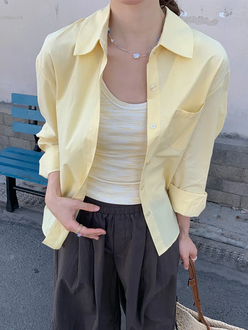 

Alien Kitty Daily Women Shirt Fashion Office Lady Summer Full Sleeve 2025 High Street Sunscreen Chic All Match Minimalist Coats