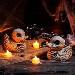 Halloween Eend Skelet Halloween Miniatuur Eend Skelet Model Eend Schedel Skelet Decoratief Raar Gesimuleerd Beeld Van De Schedel Eend