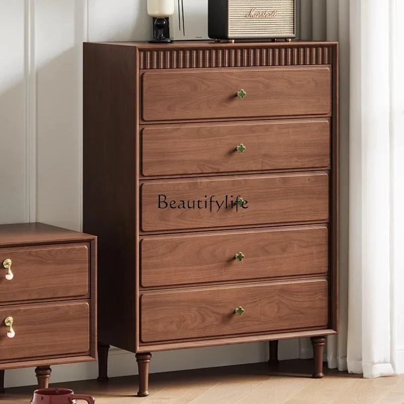 

FG10*Medieval North American black walnut living room retro bedroom cabinet