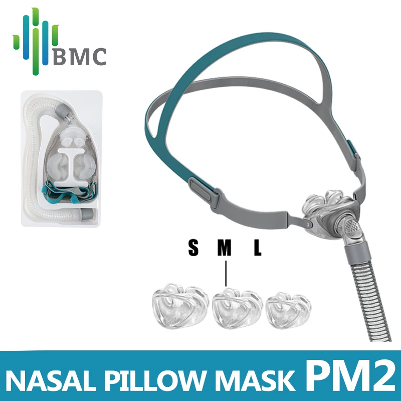 

CPAP Nasal Pillows Mask PM2 Multiple Sizes with Headgear 22mm/15mm Convertible Interface Size Anti snoring Sleep Apnea Bipap