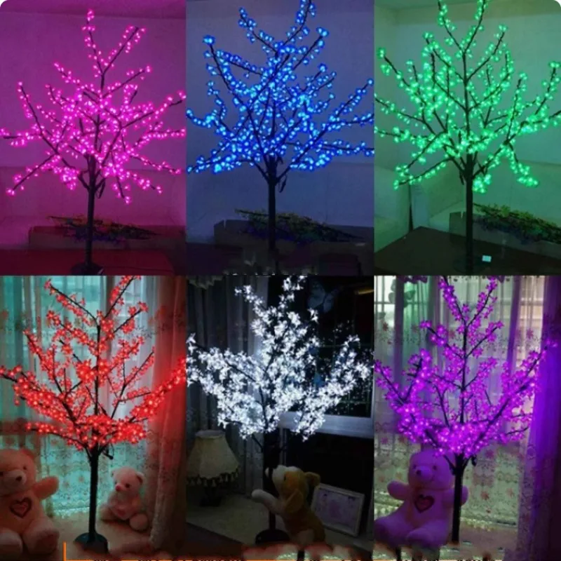 Outdoor Lighted Cherry Blossom Tree Light Rainproof  7 Colors 110V 220VAC Wedding Christmas Landscape Lighting Garden Decor