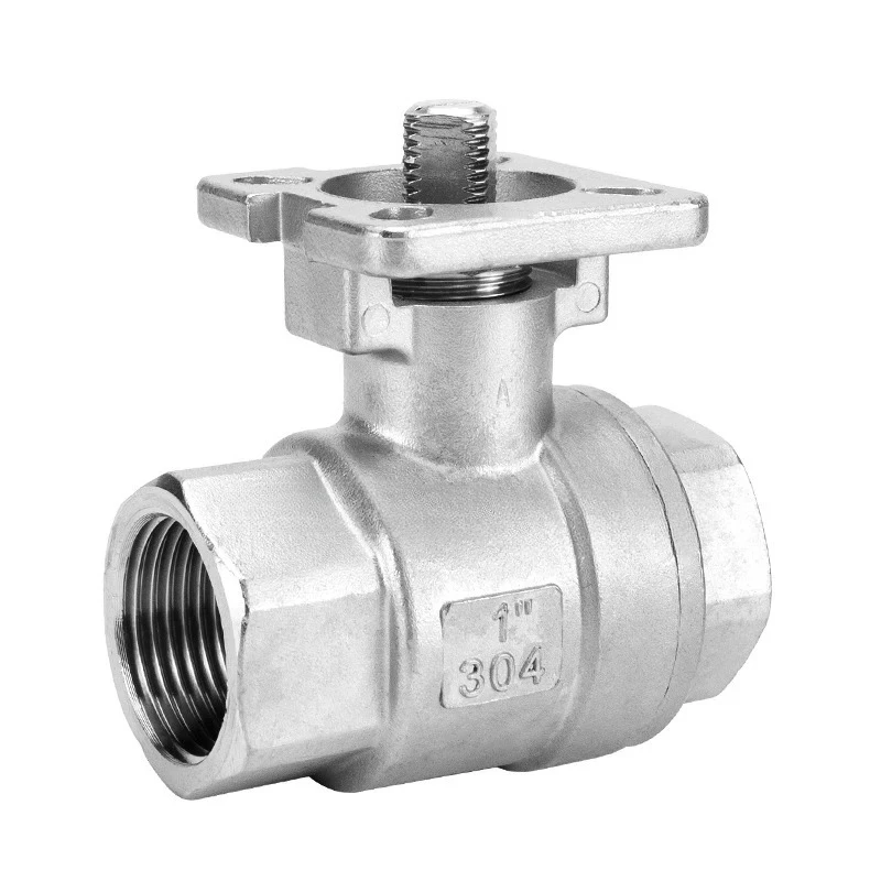 304 stainless steel two-piece high platform ball valve two-piece thread internal thread 3/4 pneumatic ball valve platform valve