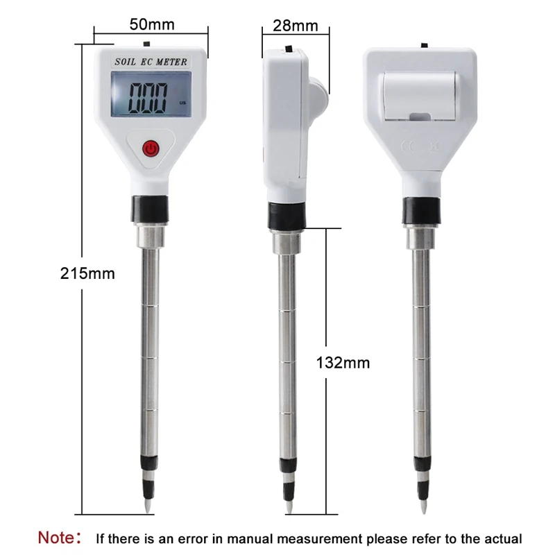 Profissional Solo EC Medidor, Sonda de Metal de Alta Precisão, ATC Condutividade Tester, Detector de Flores, terras agrícolas, 0-18 Us/cm, 1 Pc