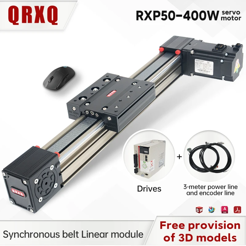 Customized QRXQ RXP50 Linear Module CNC Linear Belt Module 100mm-5500mm Heavy Payload Linear Rails System Servo Motor