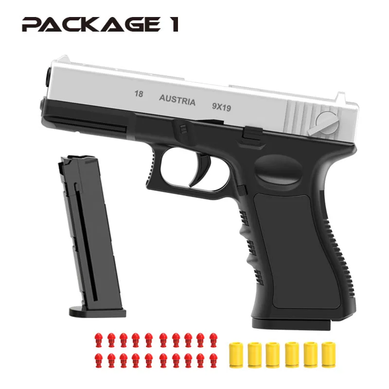 Pistola de ejeção automática g18, modelo blaster, adereços para adultos e crianças, jogos cs ao ar livre, adereços interativos, presentes para meninos