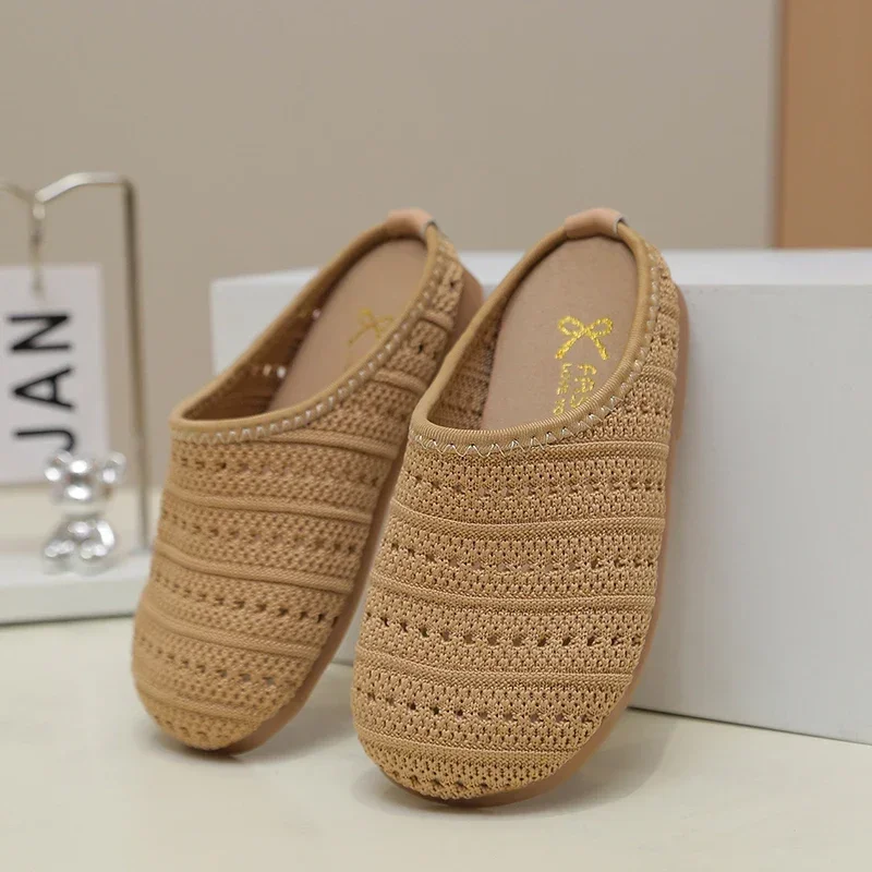 Kids Beach Shoes Weave Soild Color Versatile 2025 Summer New Kids Slippers Korean Style Children Casual Shoes Outdoors Soft Sole