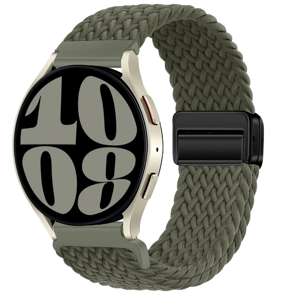 Bracelete de Loop Solo Trançado, 20mm, 22mm, Banda para Samsung Galaxy Watch 6, 5, 4, Pro, Clássico, Huawei, GT2, GT3, 44mm, 40mm