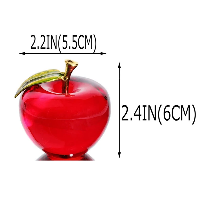 Crystal Apple Paperweight Pretty Crafts Art&Collection Christmas Gifts Home Wedding Decoration Table/Car Ornaments(A)