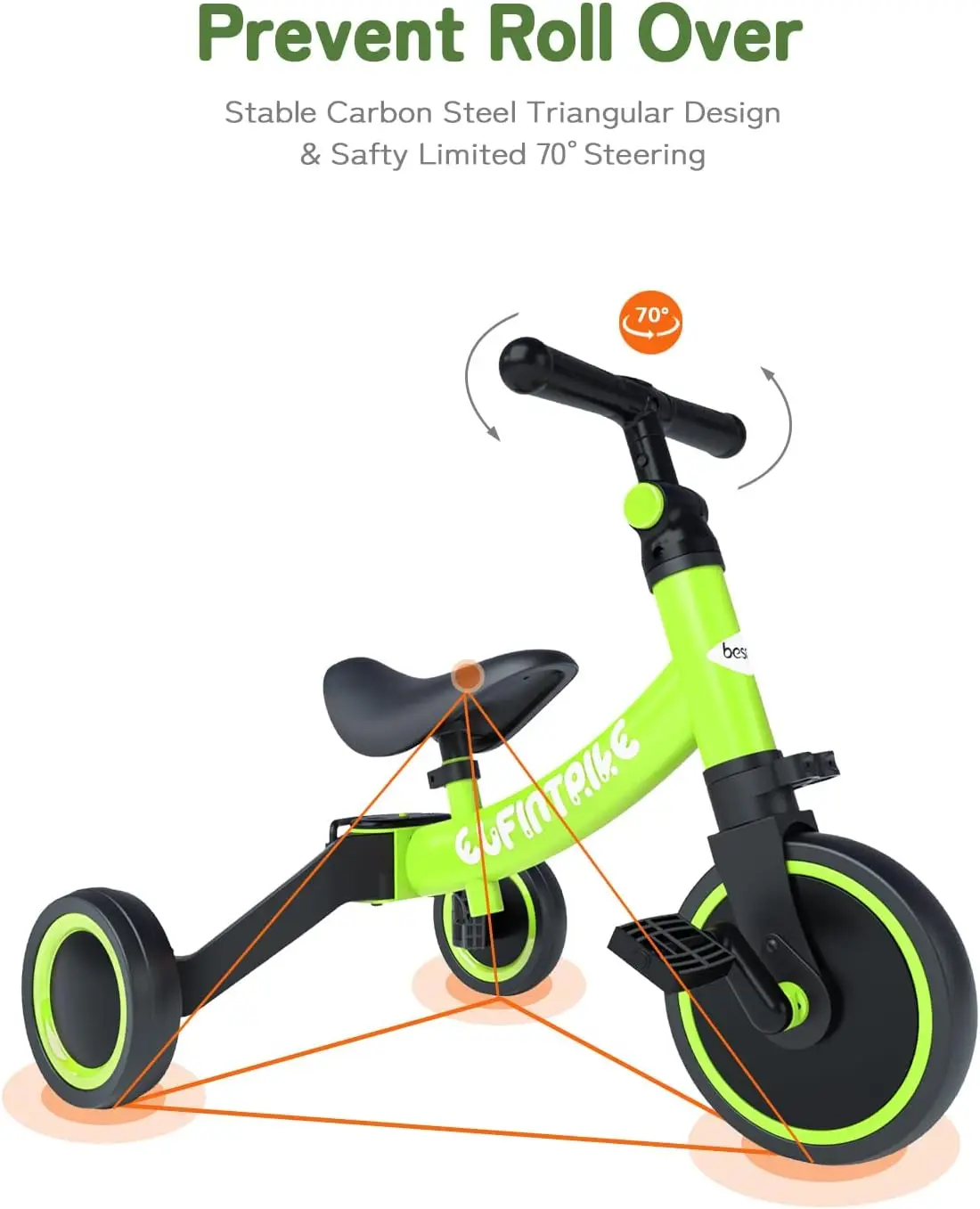Bicicleta para niños pequeños 5 en 1 para niños de 1 año a 4 años, triciclo para niños pequeños, triciclo para niños, juguetes para niños y niñas, entrenamiento de equilibrio