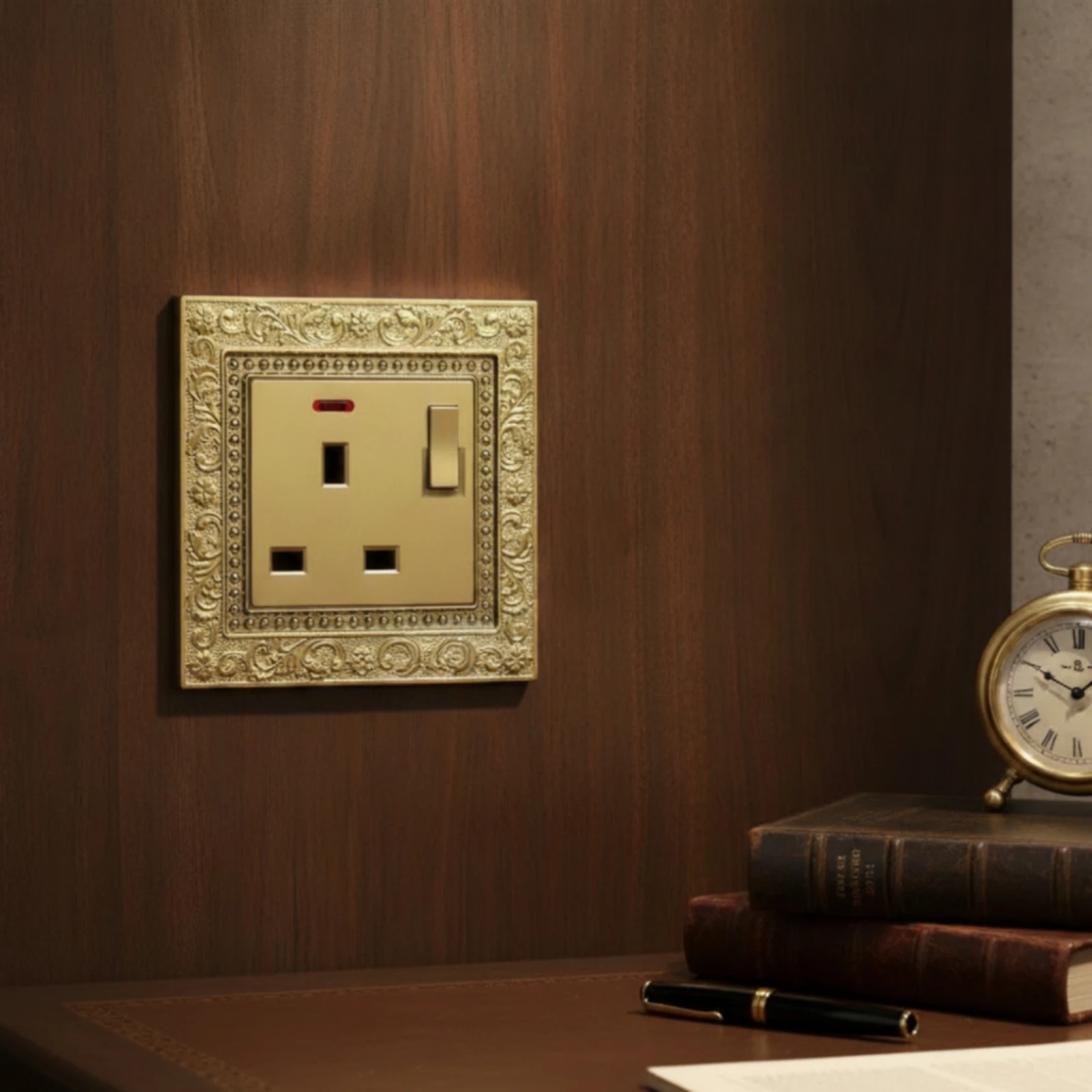 Socket Panel with Switch Retro 1gang 13a Socket One-Gang Wall Plate Floral Single Switch Wall Plate Vintage
