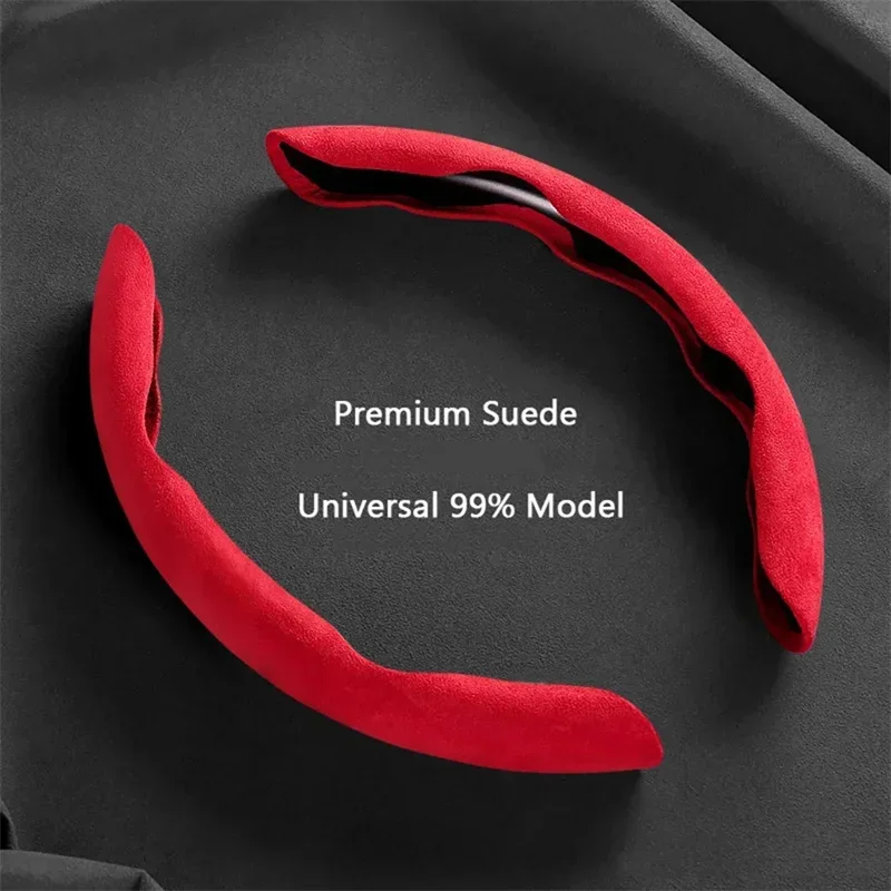 Suede Universal 38CM Car Steering Wheel Booster Cover Non-Slip Auto Interior Steer Protector Decoration Accessories