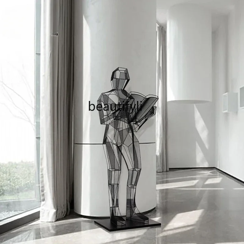 03 Library Campus Character Reading Ornament Hotel Lobby Sales Office Sculpture Floor Decorative Art