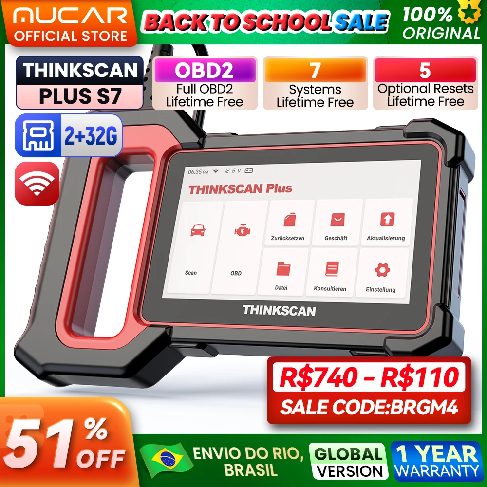 THINKSCAN-Ferramentas diagnósticas do carro, mais S4, S6, S7, OBD2, multi varredura do sistema, ABS, SRS, ECM, TCM, BCM, IC, leitor de código da restauração da C.A., auto varredor
